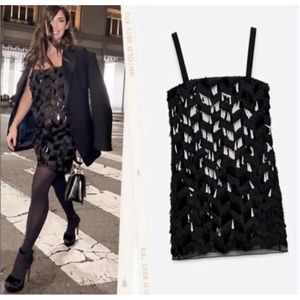 Zara black sequin mini dress